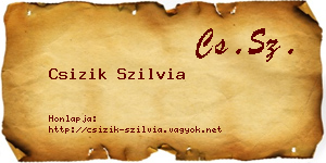 Csizik Szilvia névjegykártya